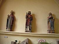 Jasseron, Eglise St-Jean Baptiste, 3 statues polychromes du XVIe